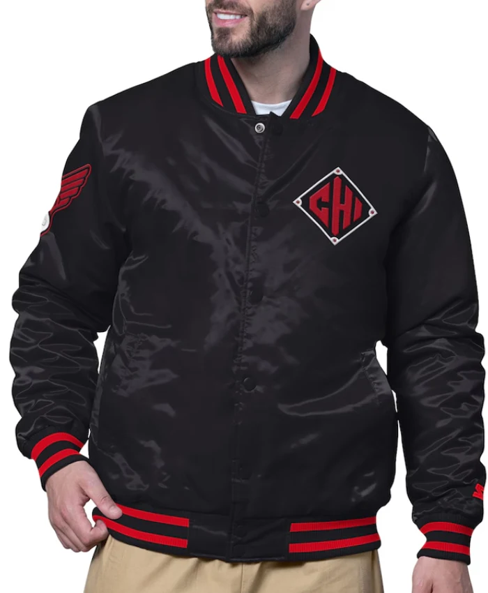 Chicago White Sox City Connect Black Bomber Satin Jacket