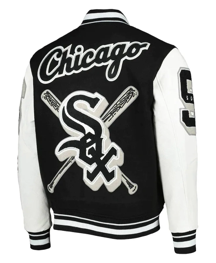 Chicago White Sox Mashup Black And White Varsity Jacket