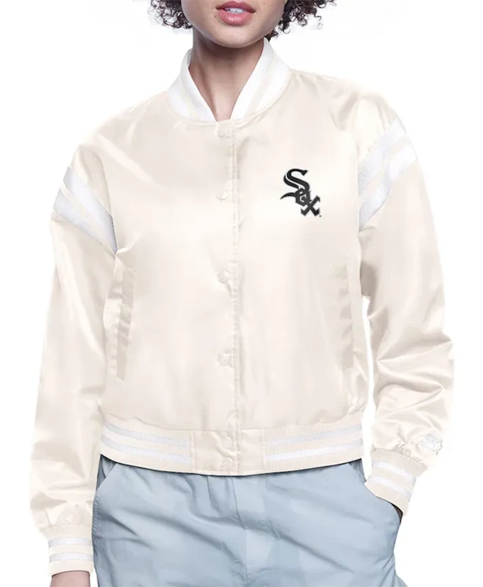 Chicago White Sox Printed Logo Cream Varsity Jacket