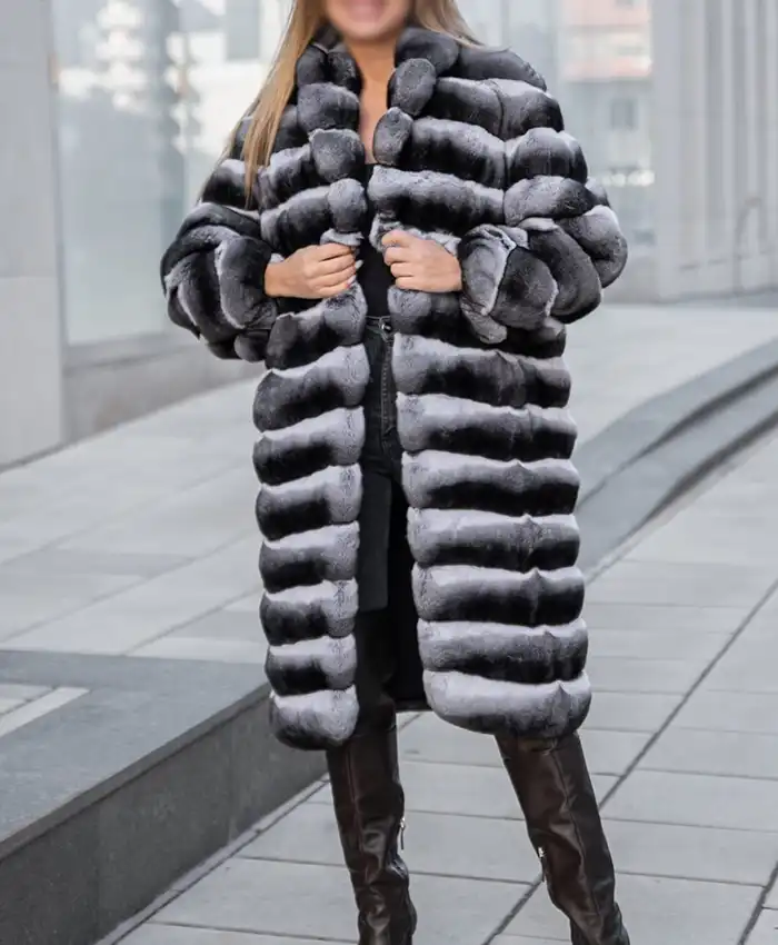 Chinchilla Grey Fur Coat