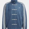 Chinese New Year Blue Leather Jacket