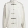 Chinese New Year White Leather Jacket