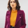 Choose Love Laura Marano Purple Leather Jacket