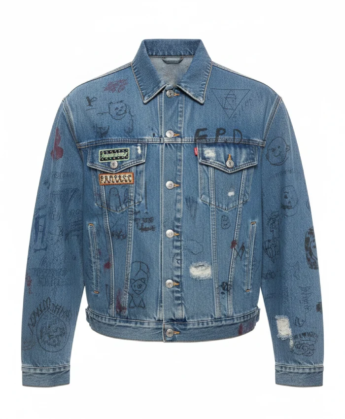 Chris Brown 68th Grammy Blue Denim Jacket