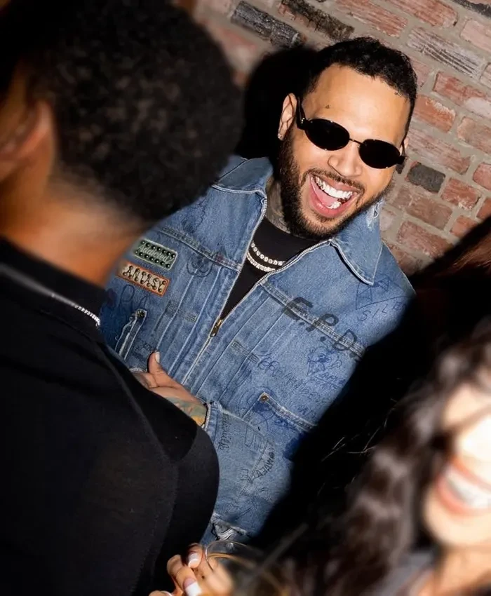 Chris Brown 68th Grammy Denim Jacket
