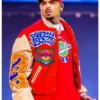 Chris Brown Breezy Bowl XX Red White Letterman Jacket