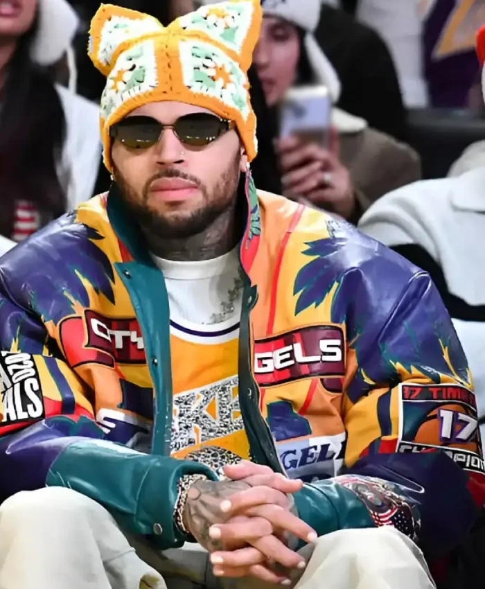 Chris Brown Los Angeles Lakers Game Leather Jacket