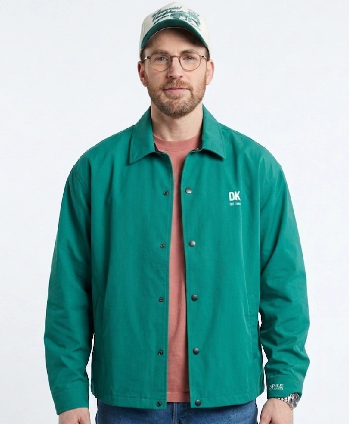 Chris Evans CinemaCon 2026 Green Satin Jacket