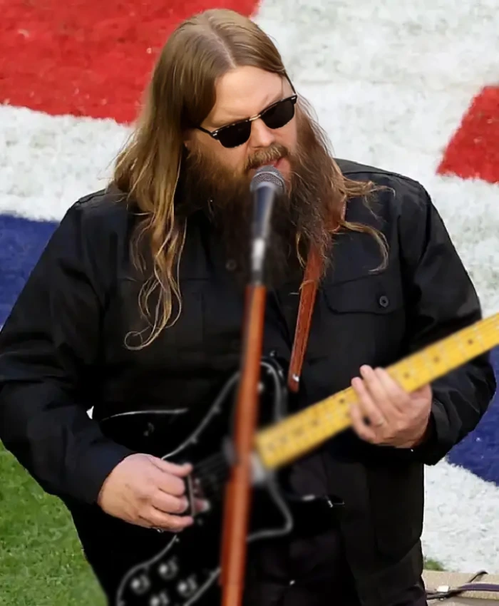 Chris Stapleton Super Bowl LVII Black Denim Jacket