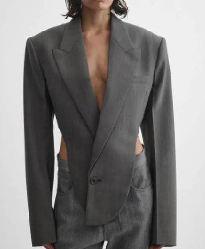 Chrissy Teigen Watch What Happens Live Chrissy Teigen Grey Jacket