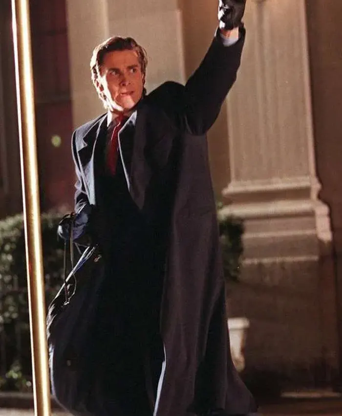 Christian Bale American Psycho Black Wool Coat