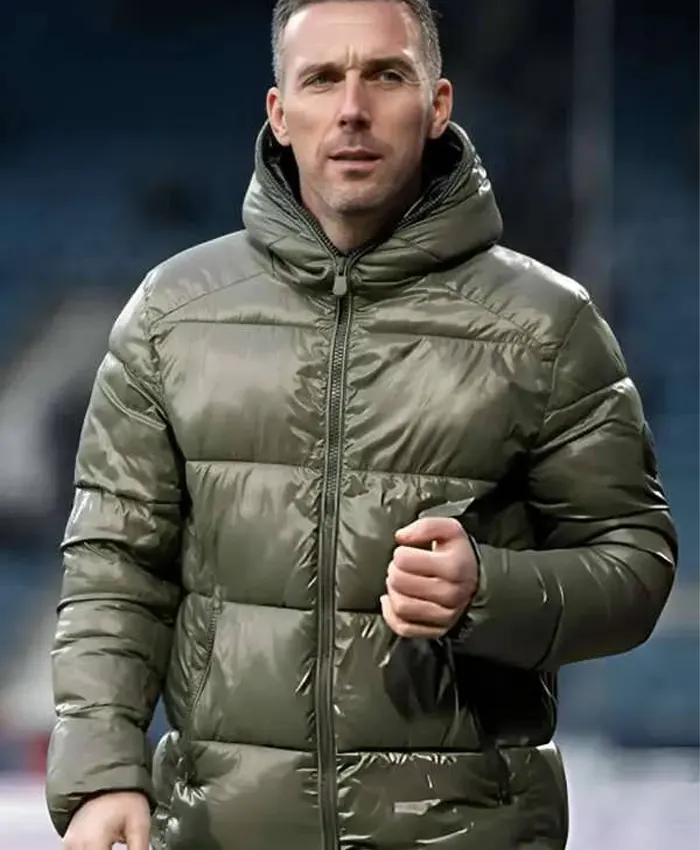 Christian Eichner Karlsruher SC 2025 Olive Green Puffer Jacket