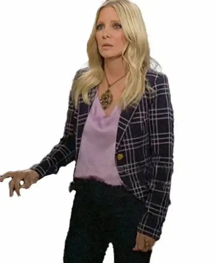 Christine Blair The Young And The Restless One Button Check Blazer