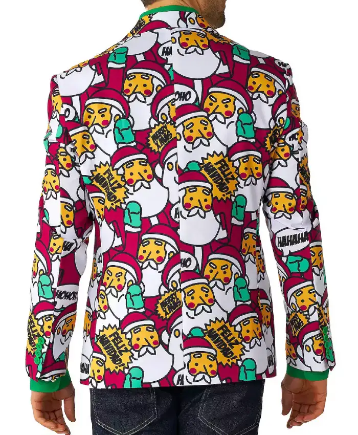 Christmas 2025 Giftmas Eve Multicolor Printed Blazer