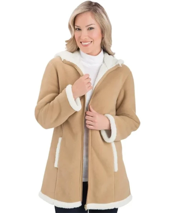 Christmas Beige Fleece Jacket