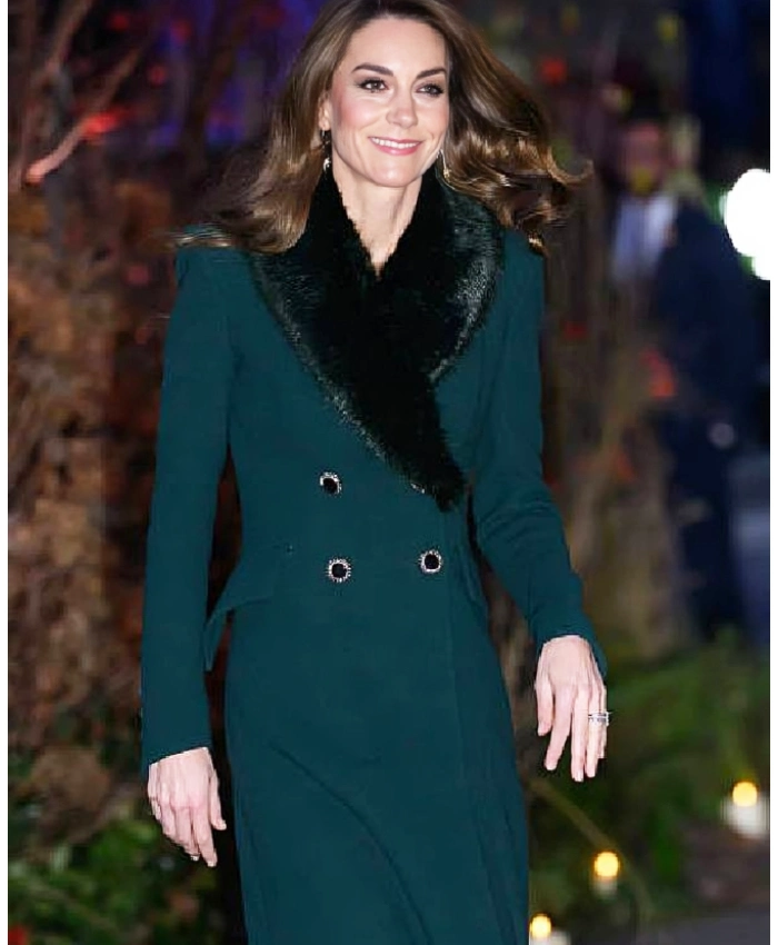 Kate Middleton Christmas Carol Service Ceremony Blue Coat