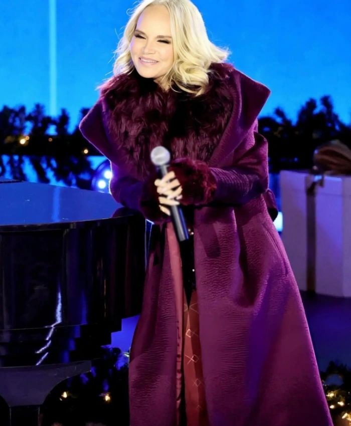 Christmas In Rockefeller Center Kristin Chenoweth Purple Coat - Image 3
