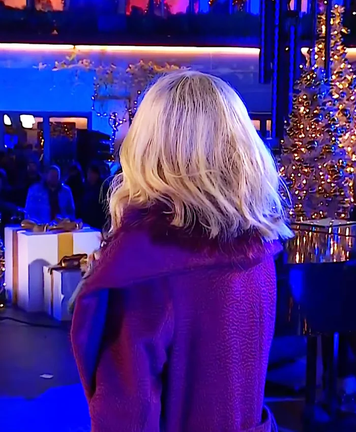 Christmas In Rockefeller Center Kristin Chenoweth Purple Coat - Image 4