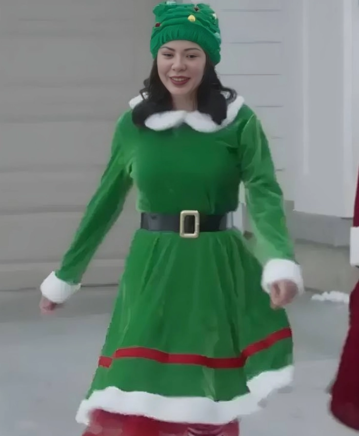 Christmas On Duty 2025 Janel Parrish Green Elf Costume