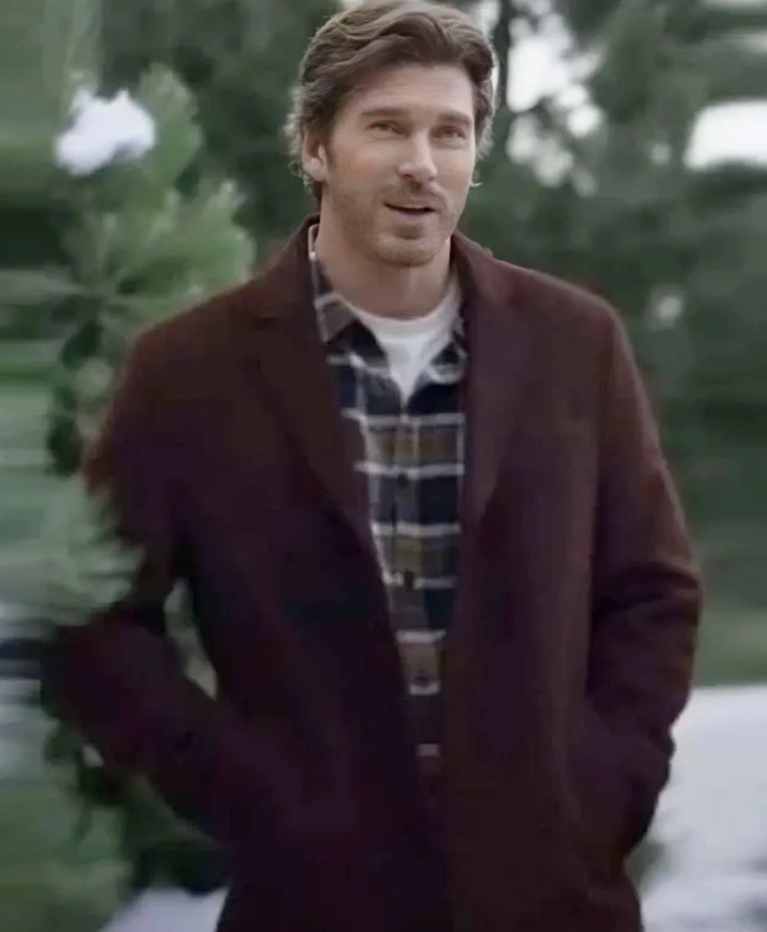 Christopher Russell Film A Christmas Prayer 2025 Wes Wool Brown Trench Coat