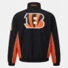 Cincinnati Bengals Full Zip Track Jacket In Black And Orange