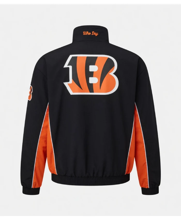 Cincinnati Bengals Full Zip Track Jacket In Black And Orange