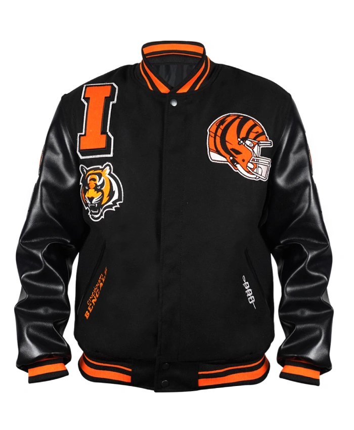Cincinnati Bengals Mashup Wool And Leather Varsity Jacket