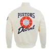 City Edition 202425 Detroit Pistons Chenille Cream Varsity Jacket