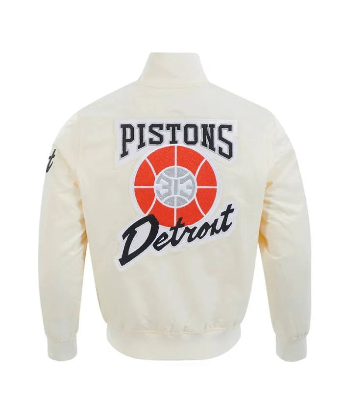 City Edition 202425 Detroit Pistons Chenille Cream Varsity Jacket