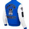Classic Hampton Pirates Royal And White WoolLeather Varsity Jacket