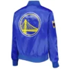 Classics Golden State Warriors Royal Satin Jacket Back