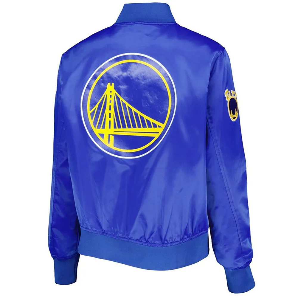 Classics Golden State Warriors Royal Satin Jacket Back