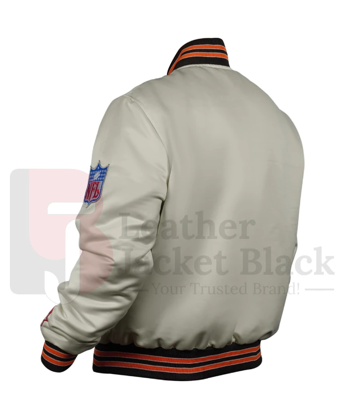 Cleveland Browns 90s Starter White Satin Full Snap Jacket