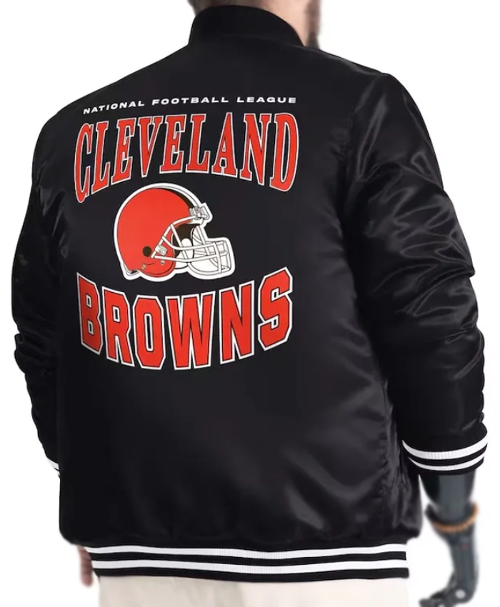 Cleveland Browns Adaptive Team Graphic Varsity Satin Jacket