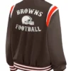 Cleveland Browns Lightweight Brown Satin Varsity Jacket