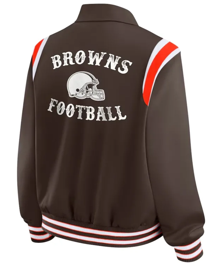 Cleveland Browns Lightweight Brown Satin Varsity Jacket