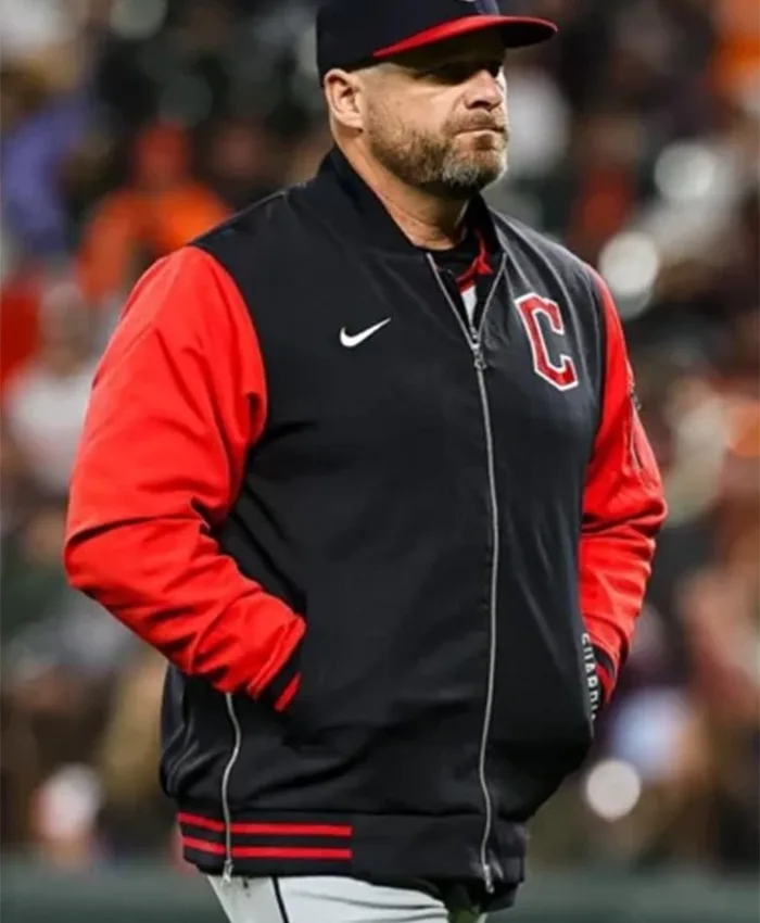 Cleveland Guardians Dugout Black And Red Bomber Jacket