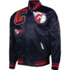 Cleveland Guardians Mash Up Navy Satin Varsity Jacket