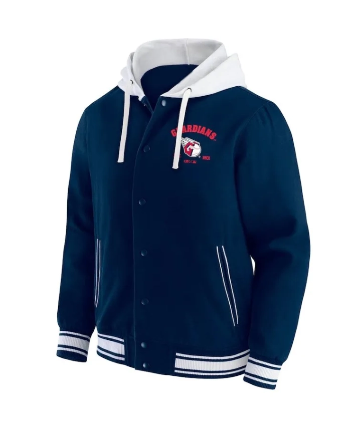 Cleveland Guardians Navy Cotton Hooded Jacket