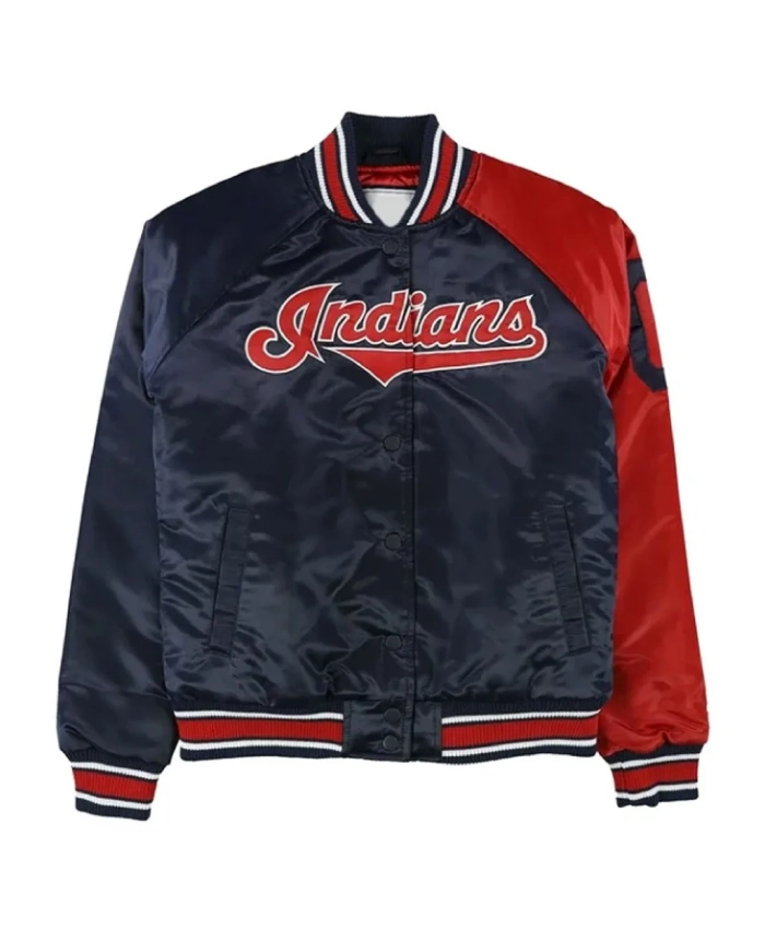 Cleveland Guardians Navy And Red Satin Jacket