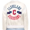 Cleveland Guardians Printed Full Snap Satin Varsity Jacket