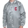 Cleveland Guardians Retro Logo Coaches Grey Jacket