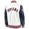 Cleveland Guardians The Legend Full Snap Satin WhiteNavy Jacket