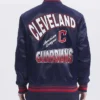 Cleveland Guardians Turn It Up M Classic Rib Full Snap Satin Navy Jacket