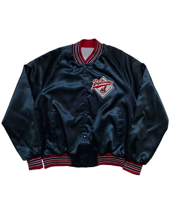 Cleveland Indians 90s Navy Blue Satin Jacket