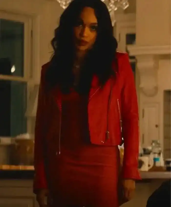 Clipped S01 Cleopatra Coleman Red Biker Jacket