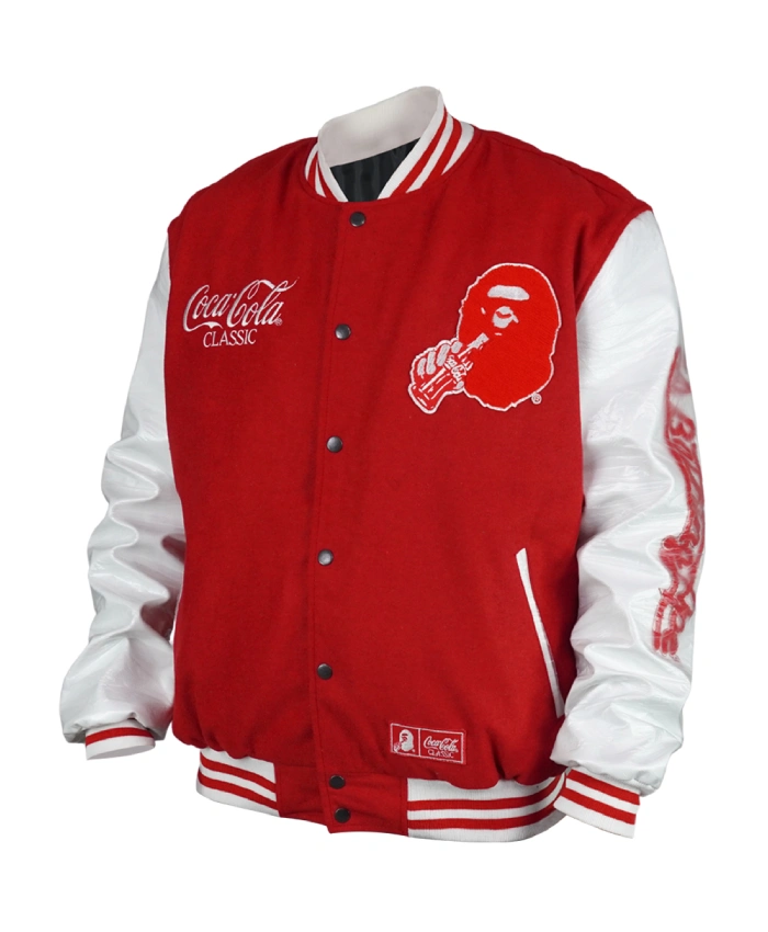 Coca Cola Varsity Jacket In Red