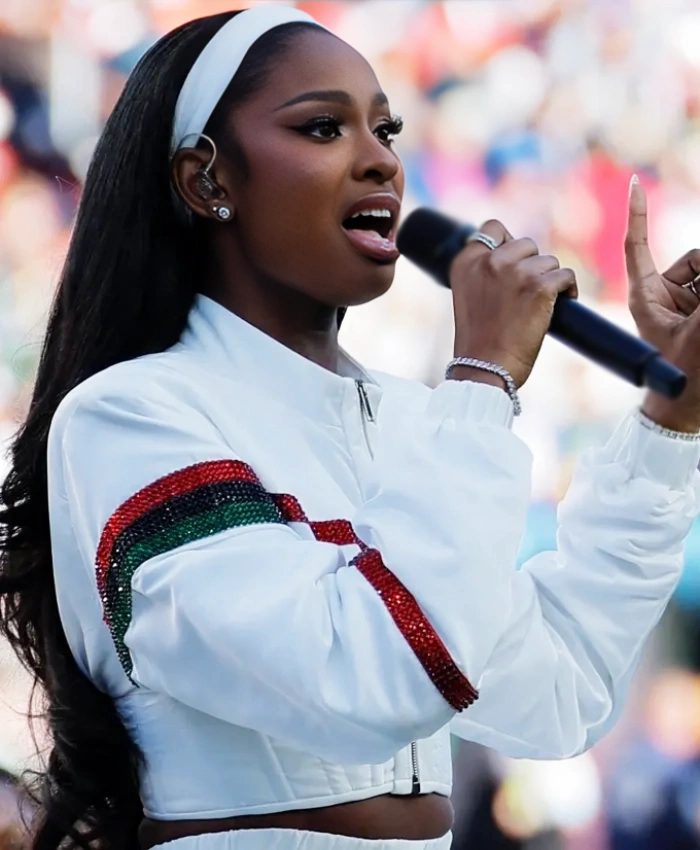 Coco Jones Super Bowl LX Jacket