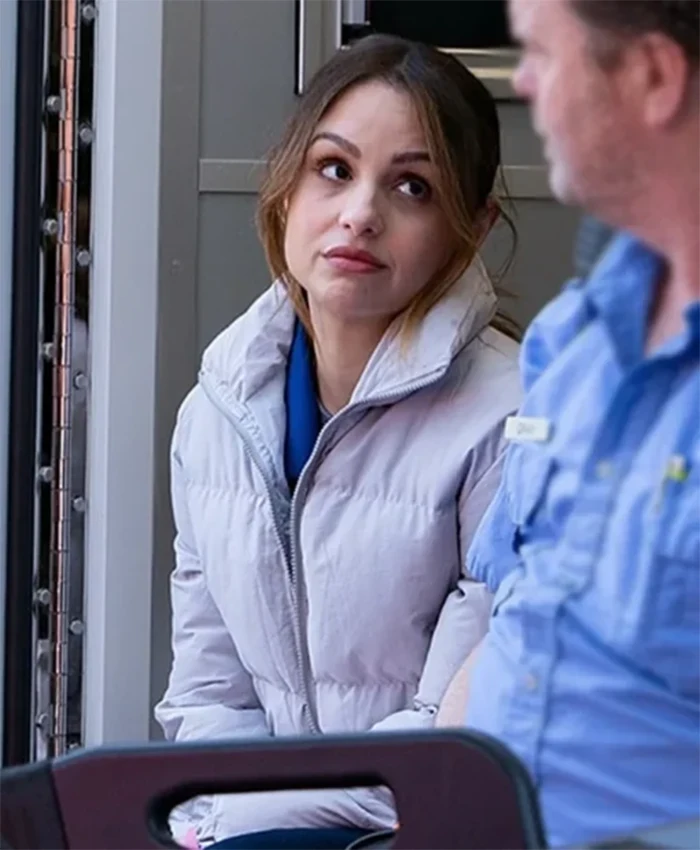 Code 3 2025 Aimee Carrero Grey Puffer Jacket