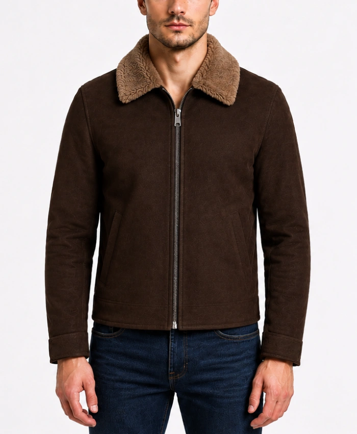Coffner Brown Shearling Fur Jacket for sale